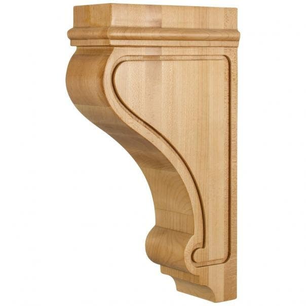 Hardware Resources COR26 Arts & Crafts Corbel, Wood Species-Rubberwood