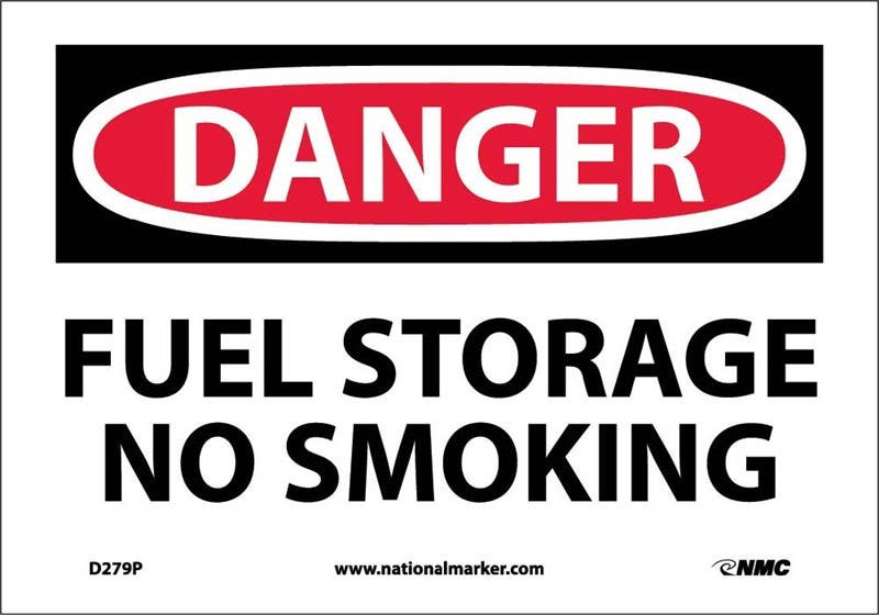 AccuformNMC MCHL OSHA Danger Safety Sign, Fuel Storage - No Smoking