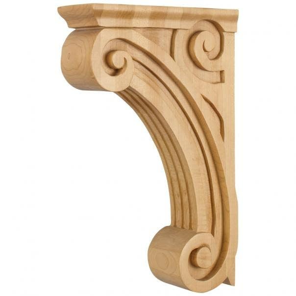Hardware Resources COR4 Scrolled Fluted Corbel, 3" W
