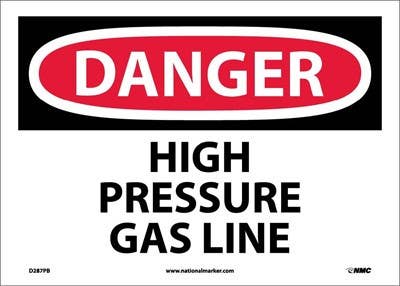 AccuformNMC MCHG OSHA Danger Safety Sign, High Pressure Gas Line