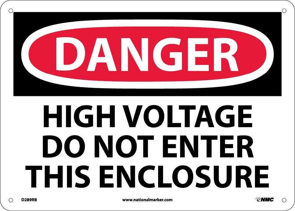 AccuformNMC D289 Danger, High Voltage Do Not Enter This Enclosure Sign, 10" x 14"