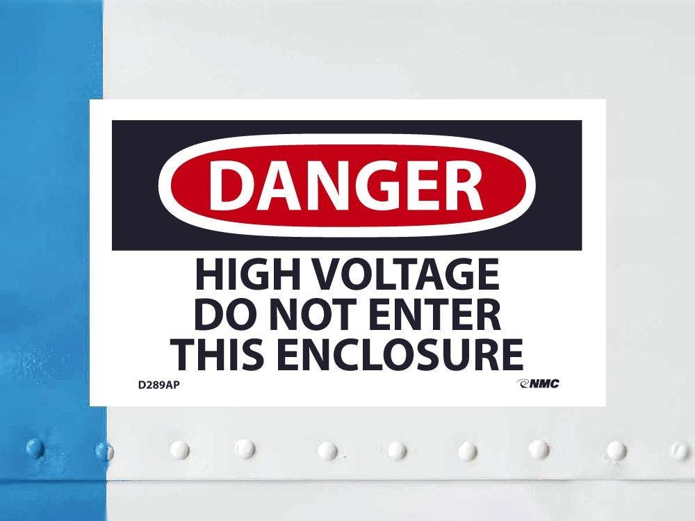 AccuformNMC D289AP Danger, High Voltage Do Not Enter This Enclosure Label, PS Vinyl, 3" x 5", 5/Pk