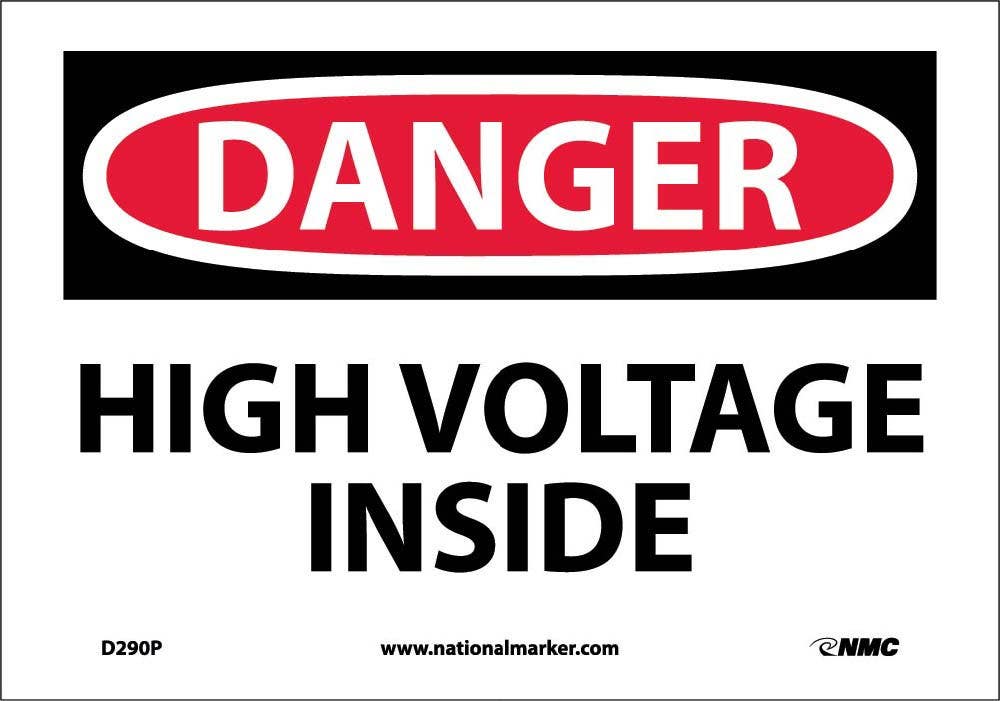 AccuformNMC MELC156 OSHA Danger Safety Sign, High Voltage Inside