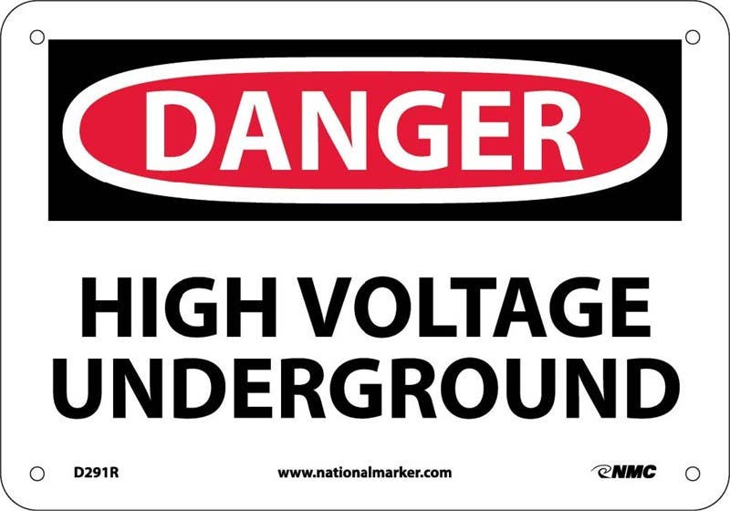 AccuformNMC MELC OSHA Danger Safety Sign, High Voltage - Underground Cable
