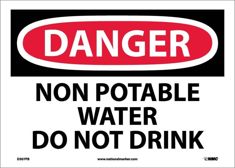 AccuformNMC MCAW OSHA Danger Safety Sign, Non-Potable Water, Do Not Drink
