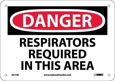 AccuformNMC MPPE OSHA Danger Safety Sign, Respirator Required In This Area