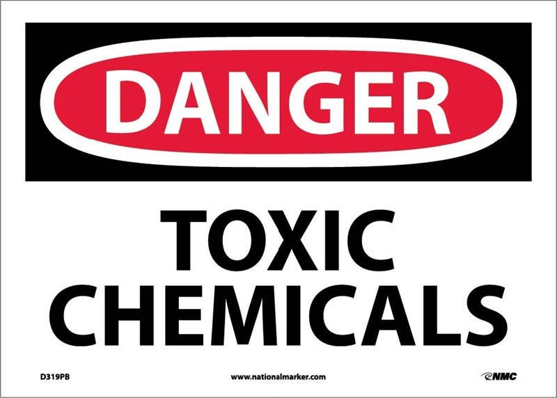 AccuformNMC MCHL OSHA Danger Safety Sign, Toxic Chemicals