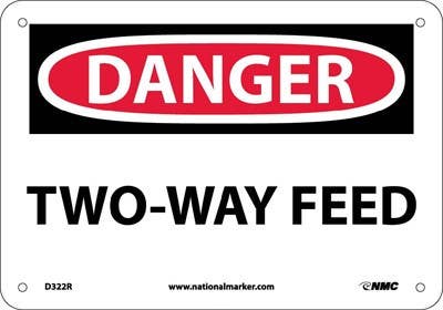 AccuformNMC D322 Danger, Two Way Feed Sign, 10" H x 14" W