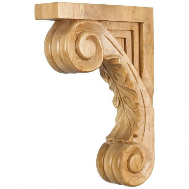 Hardware Resources CORS Scrolled Acanthus Corbel, 2 5/8" W x 9" D x 13 1/8" H