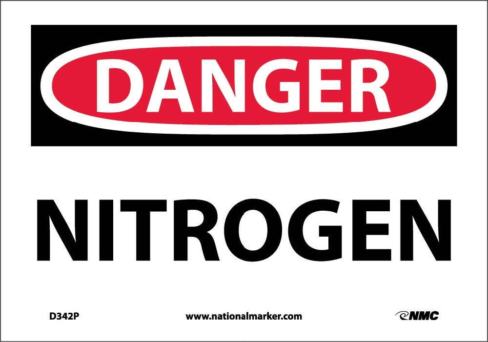 AccuformNMC MCHL OSHA Danger Safety Sign, Nitrogen