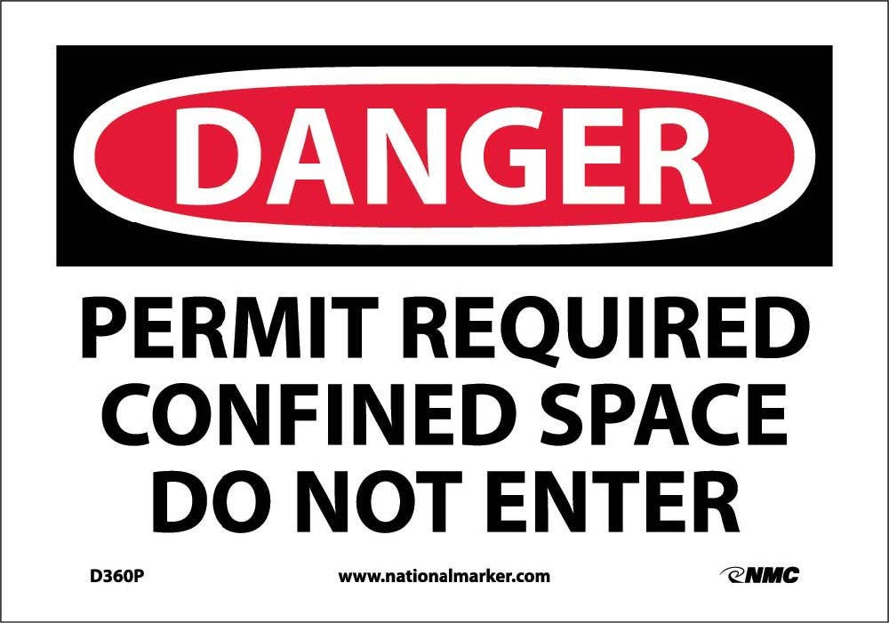 AccuformNMC MCSP OSHA Danger Safety Sign, Permit Required, Confined Space, Do Not Enter