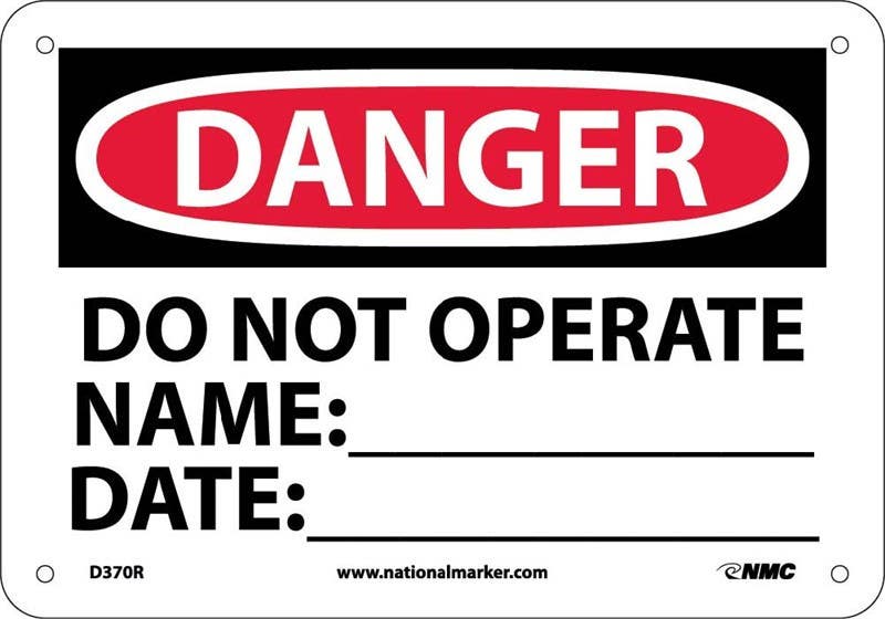 AccuformNMC D370 Danger, Machine Operator ID Sign, 7" x 10"