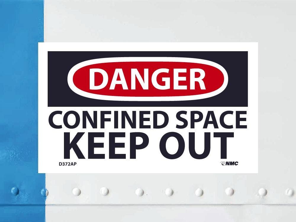 AccuformNMC D372AP Danger, Confined Space Keep Out Label, PS Vinyl, 3" x 5", 5/Pk