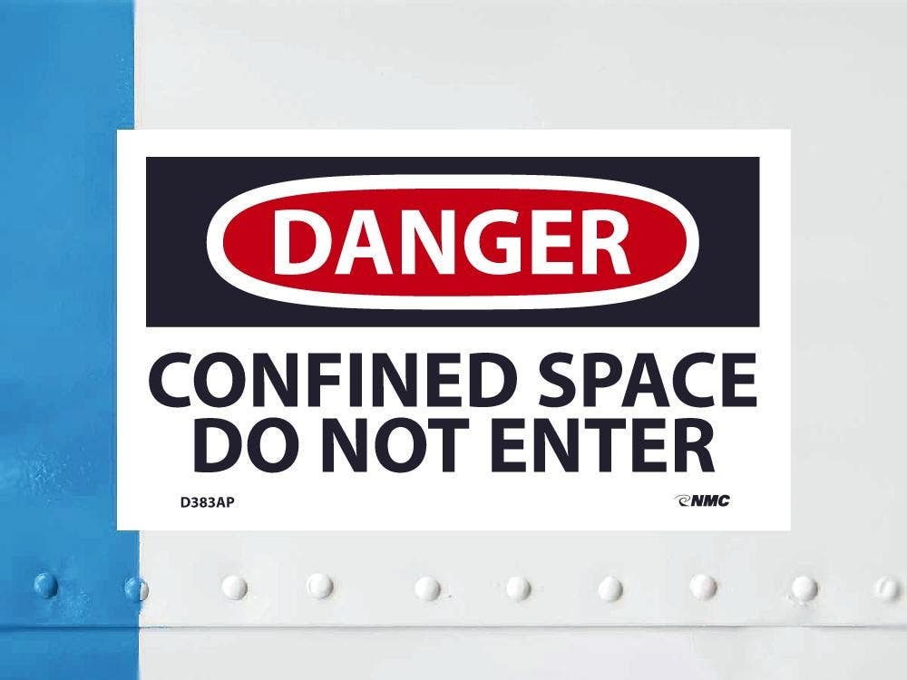 AccuformNMC D383AP Danger, Confined Space Do Not Enter Label, PS Vinyl, 3" x 5", 5/Pk