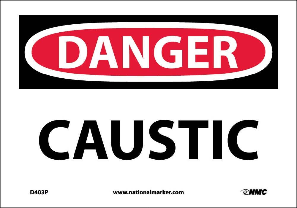 AccuformNMC MCHL OSHA Danger Safety Sign, Caustic
