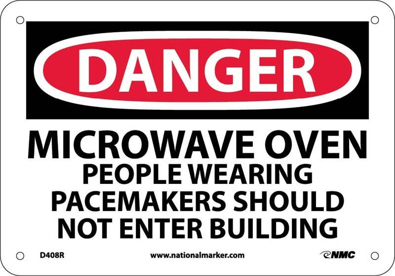 AccuformNMC D408 Danger, Pacemaker Radiation Warning Sign