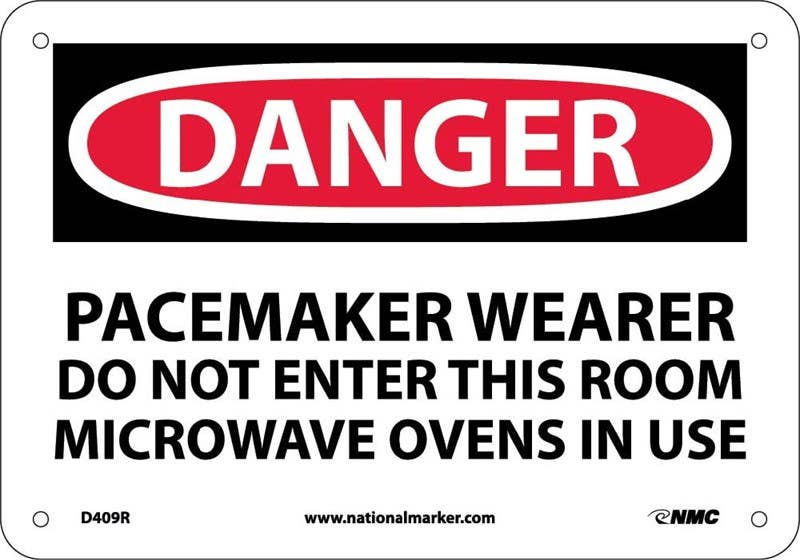 AccuformNMC D409 Danger, Pacemaker Radiation Warning Sign