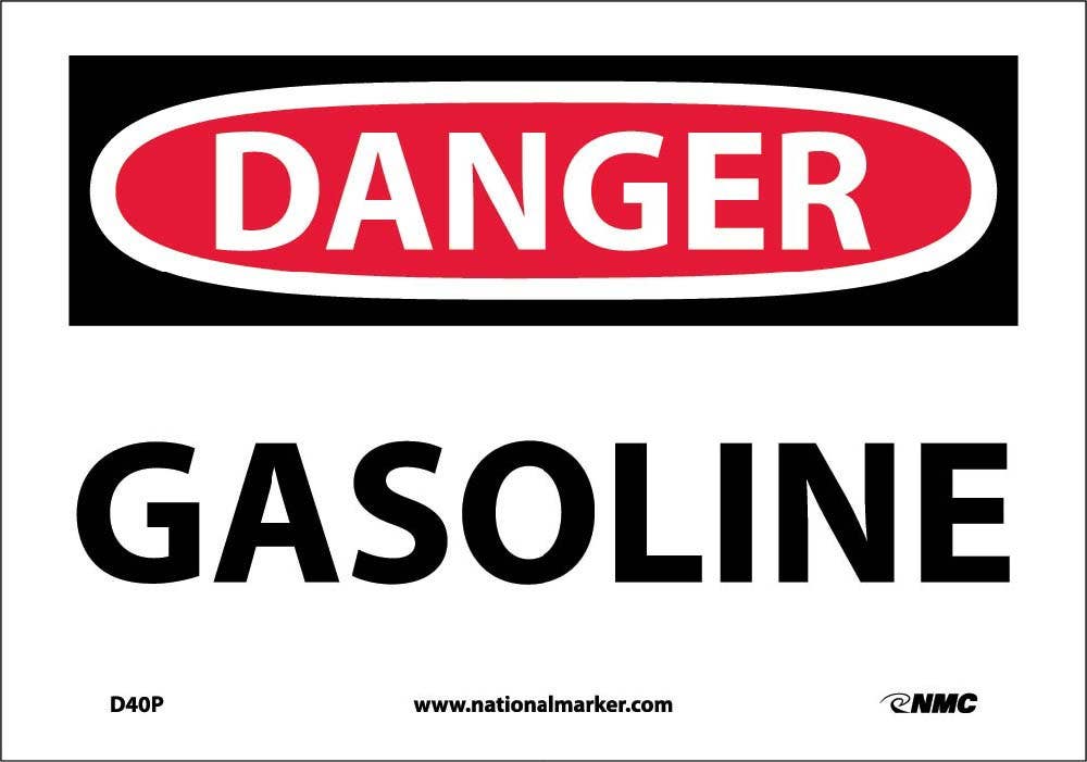 AccuformNMC MCHL OSHA Danger Safety Sign, Gasoline