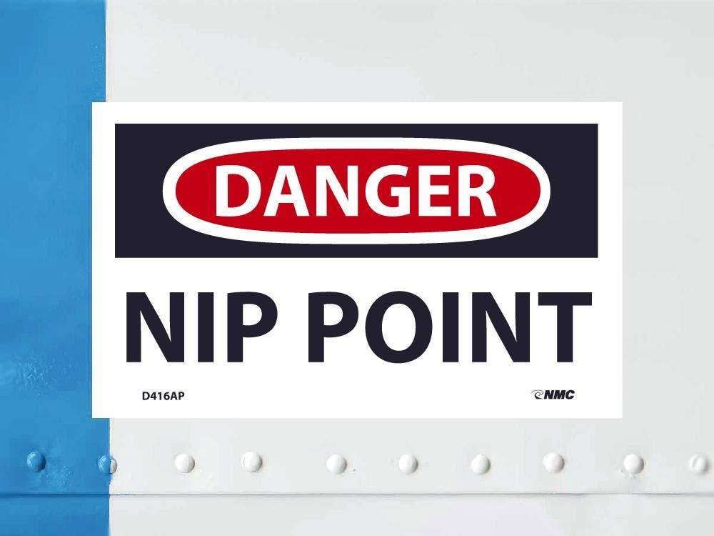 AccuformNMC D416AP Danger, NIP Point Label, PS Vinyl, 3" x 5", 5/Pk