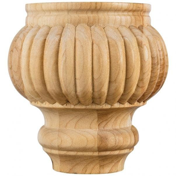 Hardware Resources FBF45 Reed Bun Foot, 4 1/2" W x 4 1/2" D x 4 1/2" H