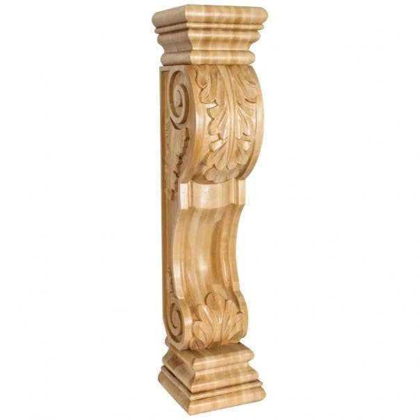 Hardware Resources FCORB Acanthus Fireplace Corbel, 8" W x 8" D x 36" H