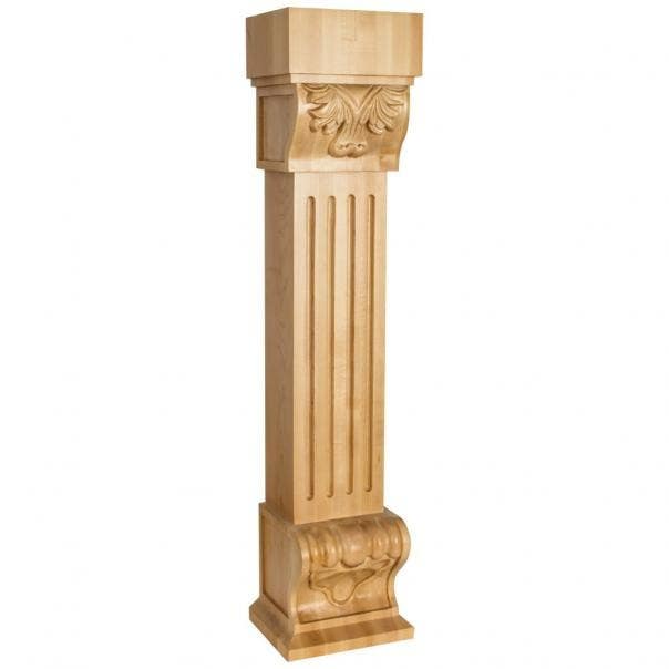 Hardware Resources FCORE Fluted Acanthus Fireplace Corbel, 8" W x 7" D x 36" H