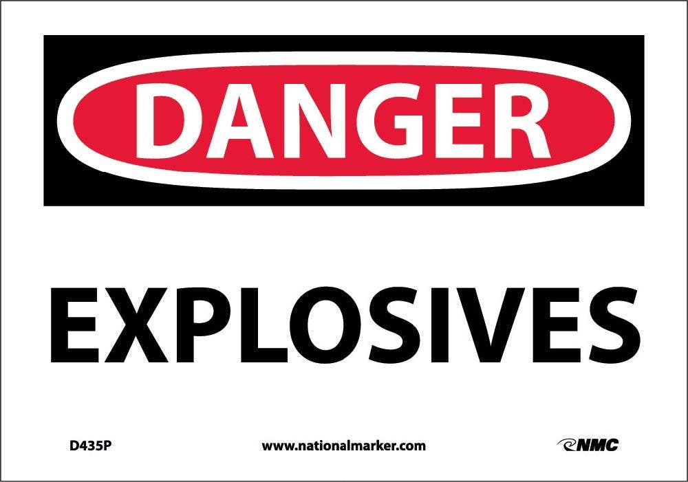 AccuformNMC MCHG OSHA Danger Safety Sign, Explosives