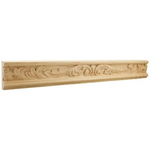Hardware Resources HCM06 Acanthus Leaf Hand Carved Moulding, 8 Ft. (1 Stick)
