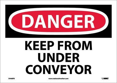 AccuformNMC MEQM034 OSHA Danger Safety Sign, Keep From Under Conveyor, 10" x 14"