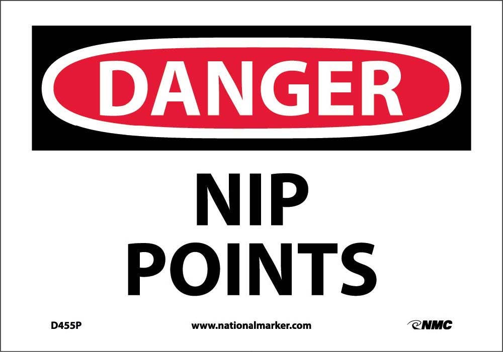 AccuformNMC D455 Danger, NIP Points Sign