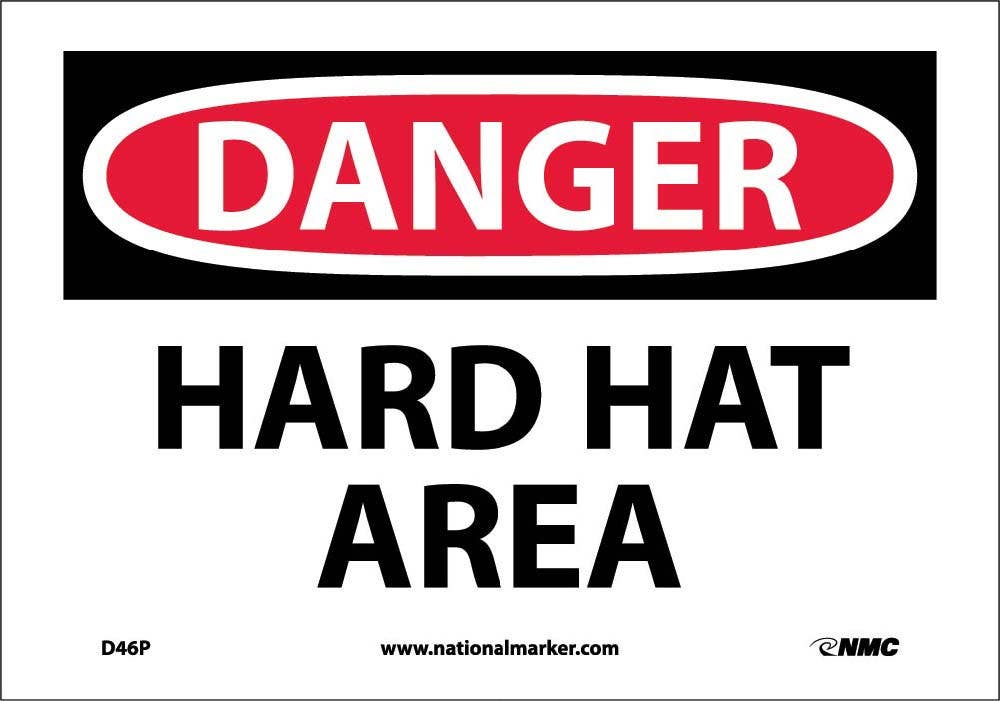 AccuformNMC D46 Danger, Hard Hat Area Sign