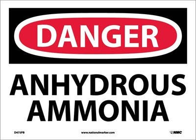 AccuformNMC MCHL111 OSHA Danger Safety Sign, Anhydrous Ammonia, 10" x 14"