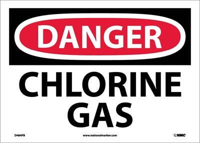 AccuformNMC MCHL OSHA Danger Safety Sign, Chlorine Gas
