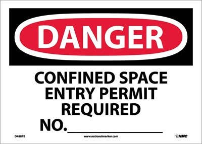 AccuformNMC MCSP OSHA Danger Safety Sign, Confined Space - Entry Permit Required No.___
