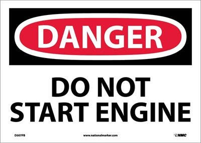 AccuformNMC D507 Danger, Do Not Start Engine Sign, 10" x 14"