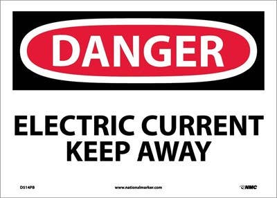 AccuformNMC D514 Danger, Electric Current Keep Away Sign, 10" x 14"