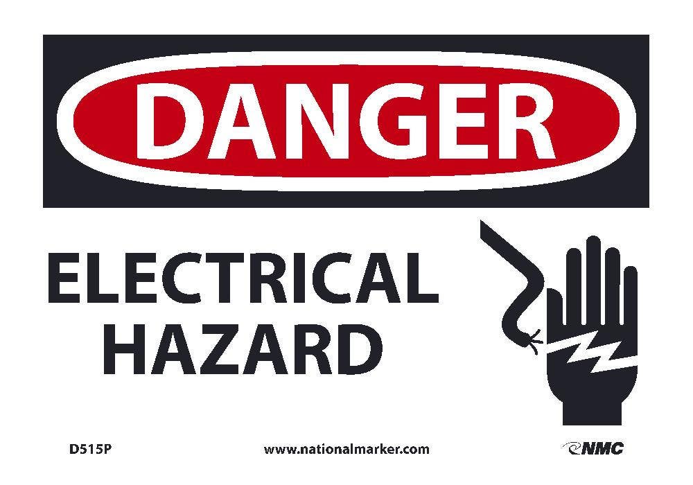 AccuformNMC MELC OSHA Danger Safety Sign, Electrical Hazard