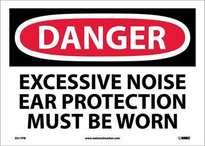 AccuformNMC MPPA026 OSHA Danger Safety Sign, Excessive Noise - Ear Protection Must Be Worn, 10" x 14"