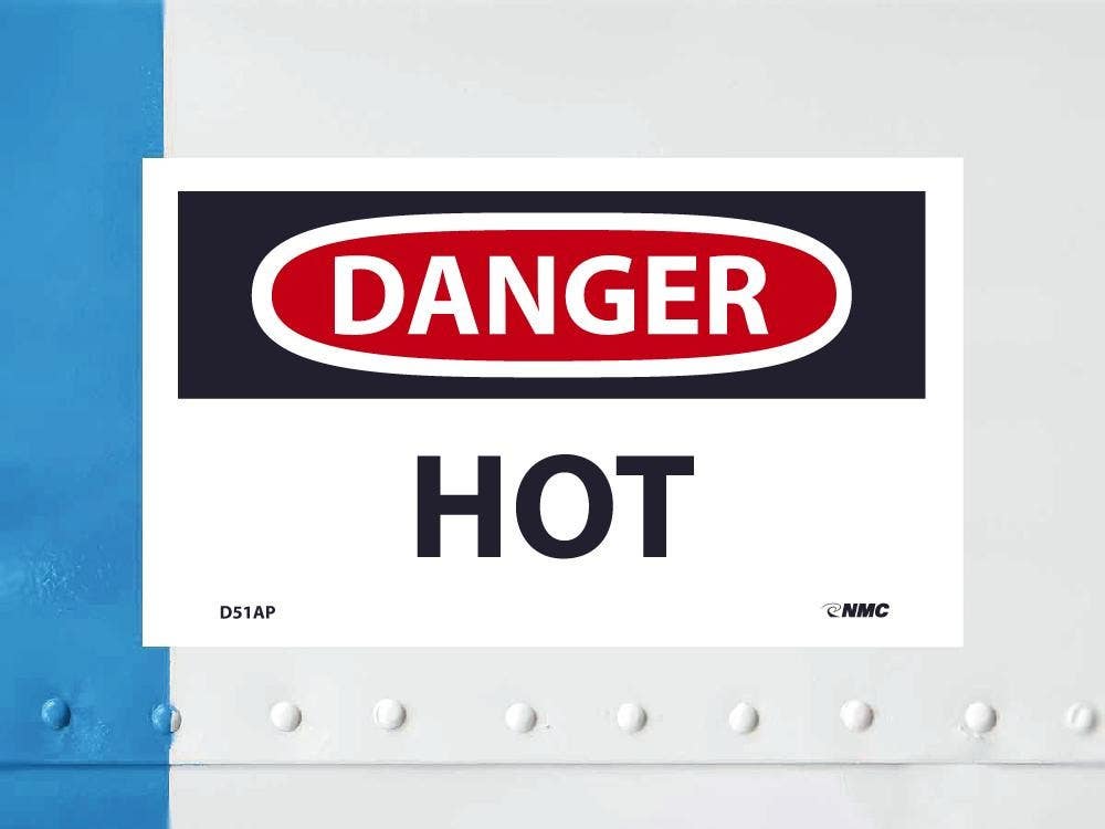 AccuformNMC D51AP Danger, Hot Label, PS Vinyl, 3" x 5", 5/Pk