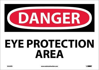 AccuformNMC D523 Danger, Eye Protection Area Sign, 10" x 14"