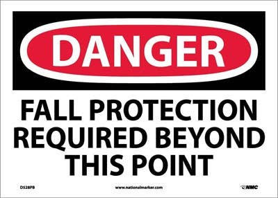AccuformNMC MFPR OSHA Danger Fall Protection Sign, Fall Protection Required Beyond This Point