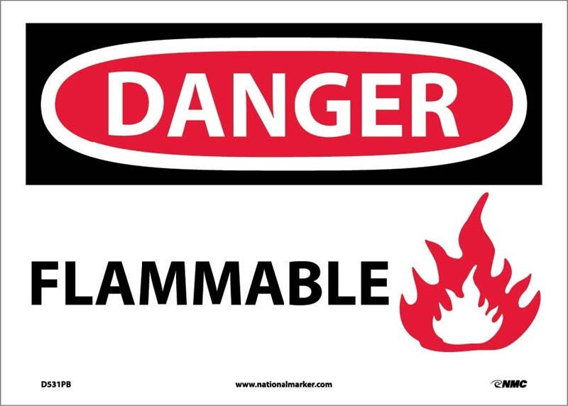 AccuformNMC MCHL015 OSHA Danger Safety Sign, Flammable, 10" x 14"