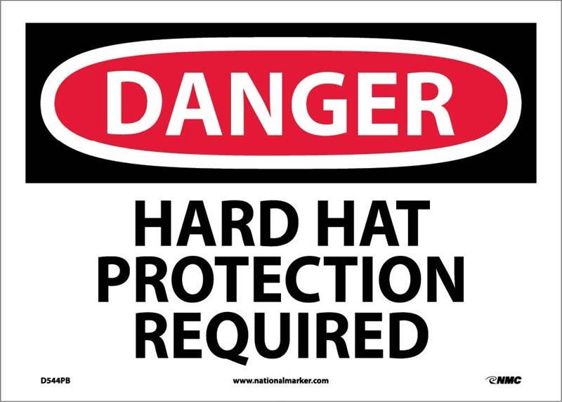 AccuformNMC MPPE OSHA Danger Safety Sign, Hard Hat Protection Required
