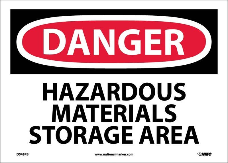 AccuformNMC MCHL100 OSHA Danger Safety Sign, Hazardous Material Storage Area, 10" x 14"