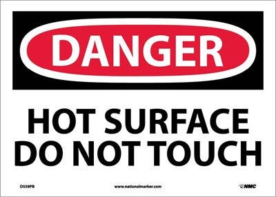 AccuformNMC D559 Danger, Hot Surface Do Not Touch Sign, 10" x 14"