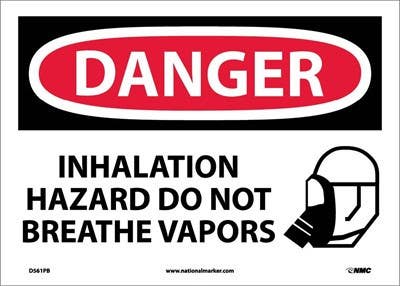 AccuformNMC D561 Danger, Inhalation Hazard Do Not Breath Vapors Sign, 10" x 14"