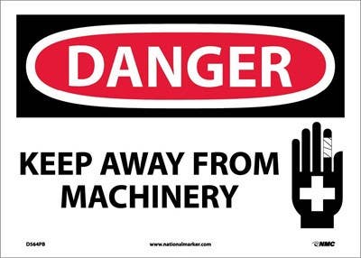 AccuformNMC D564 Danger, Keep Away From Machinery Sign, 10" x 14"