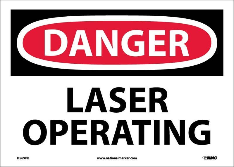 AccuformNMC MRAD OSHA Danger Safety Sign, Laser Operating