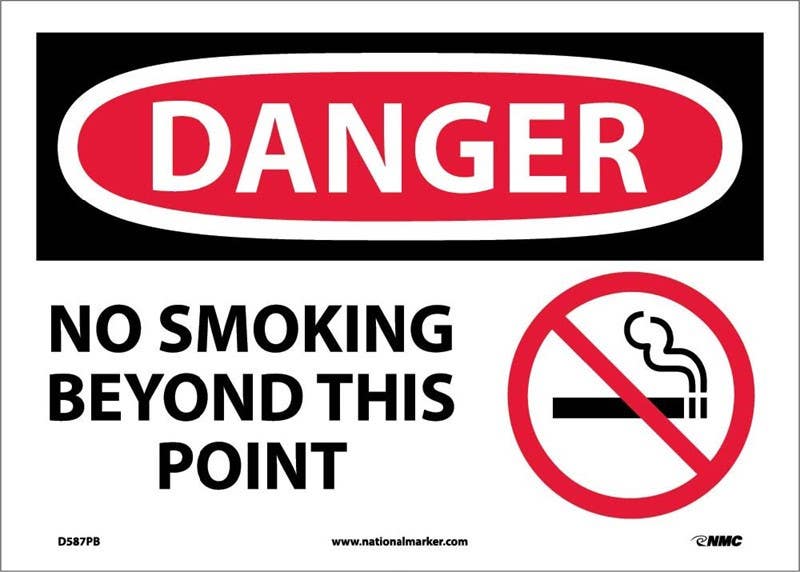 AccuformNMC MTDX011 OSHA Danger Safety Sign, No Smoking Beyond This Point, 14" x 10"