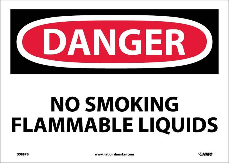 AccuformNMC MCHL134 OSHA Danger Safety Sign, No Smoking - Flammable Liquids, 10" x 14"
